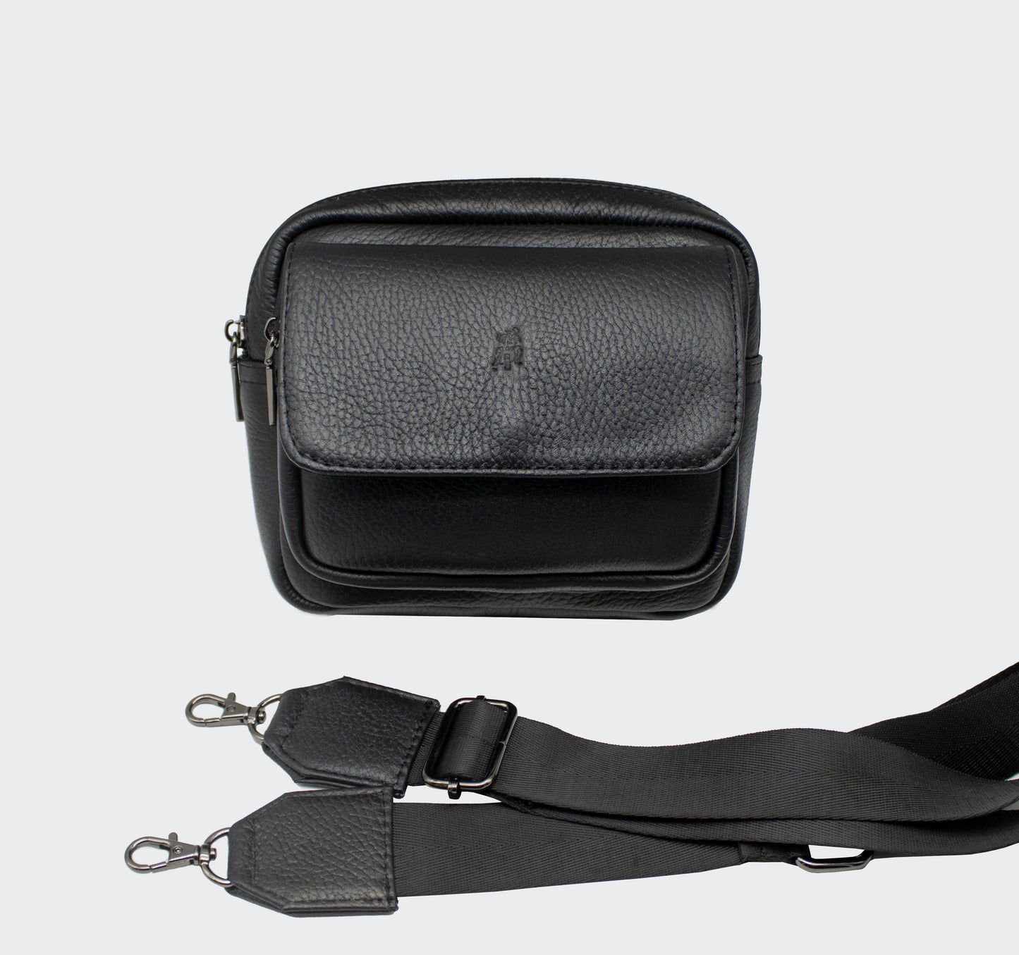 Crossbody Piel Floater Negro