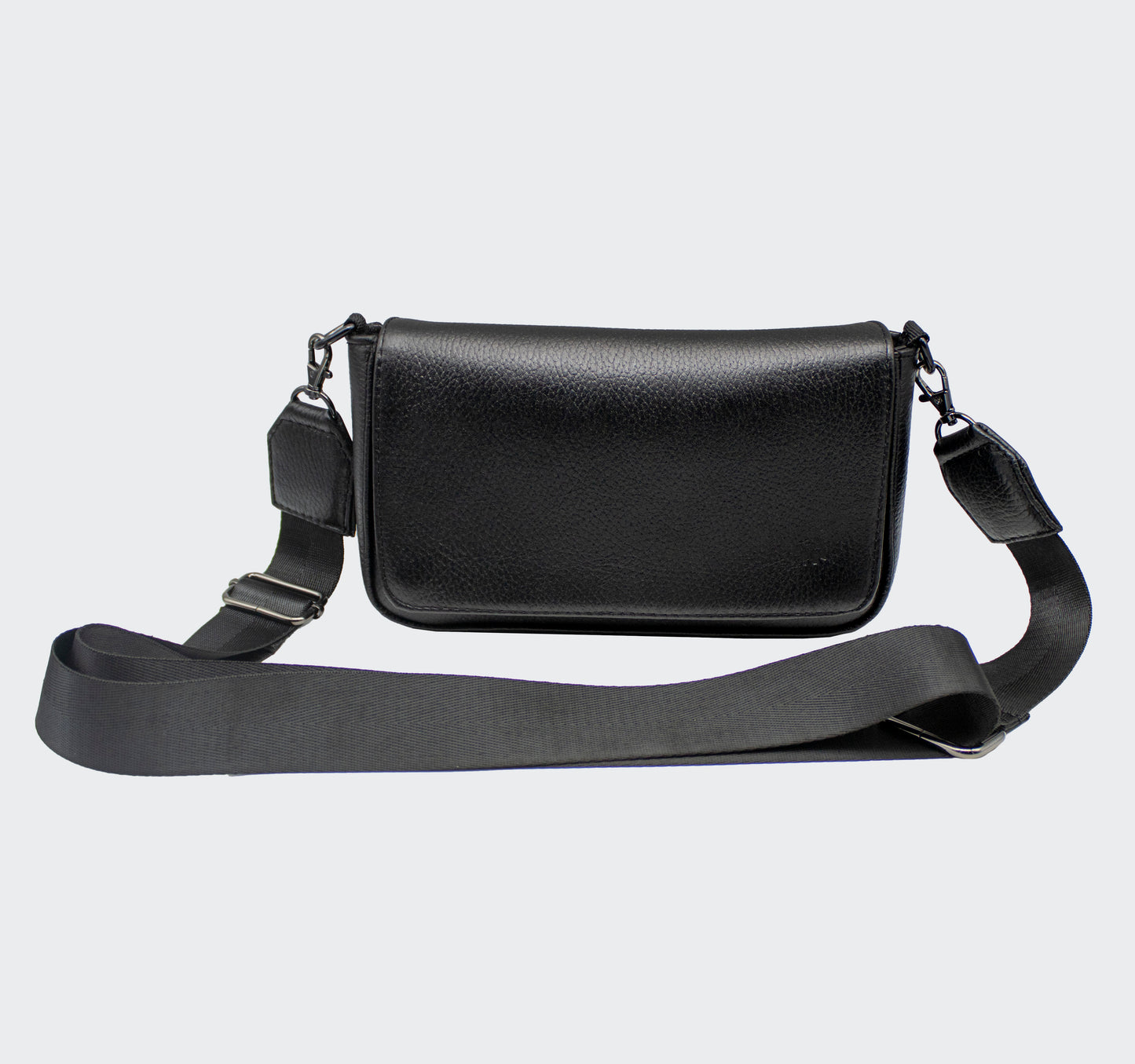 Bolso Cruzado Piel Floater Negro