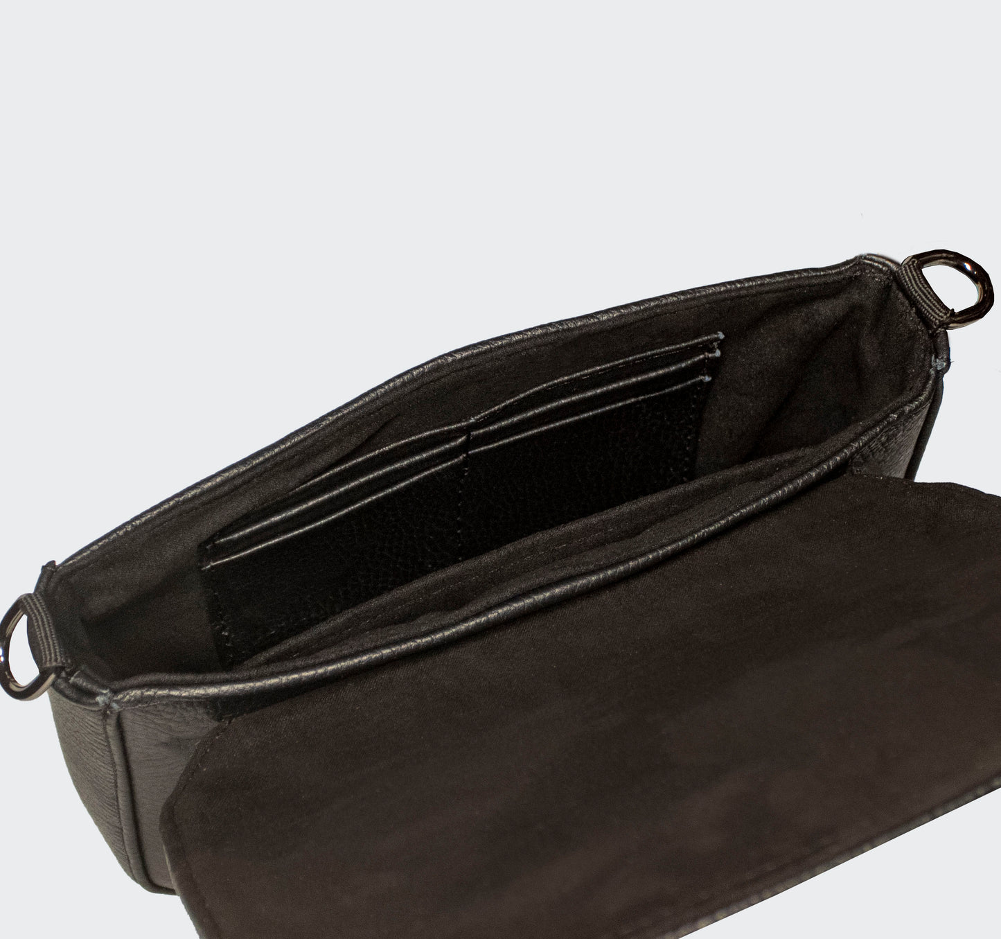 Bolso Cruzado Piel Floater Negro