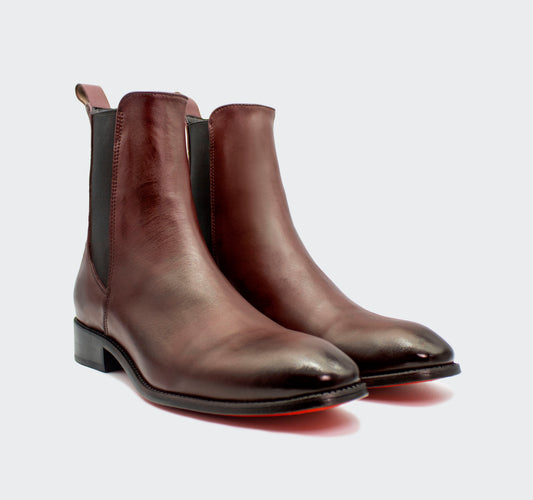 Chelsea Premium Piel Vino Pintado a Mano