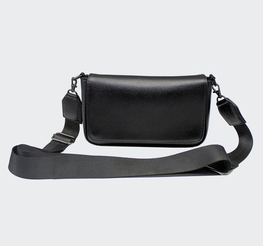 Bolso Cruzado Piel Floater Negro