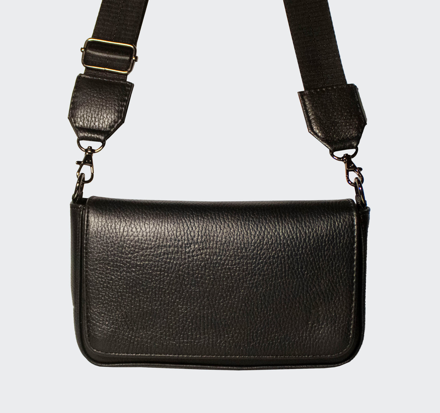 Bolso Cruzado Piel Floater Negro