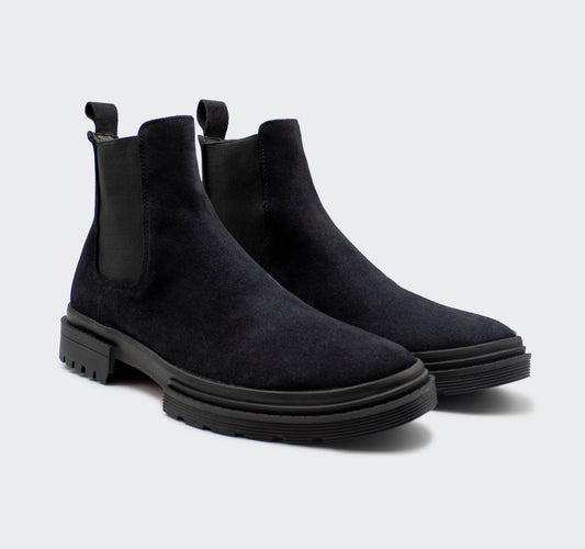 Chelsea Combat Gamuza Negro