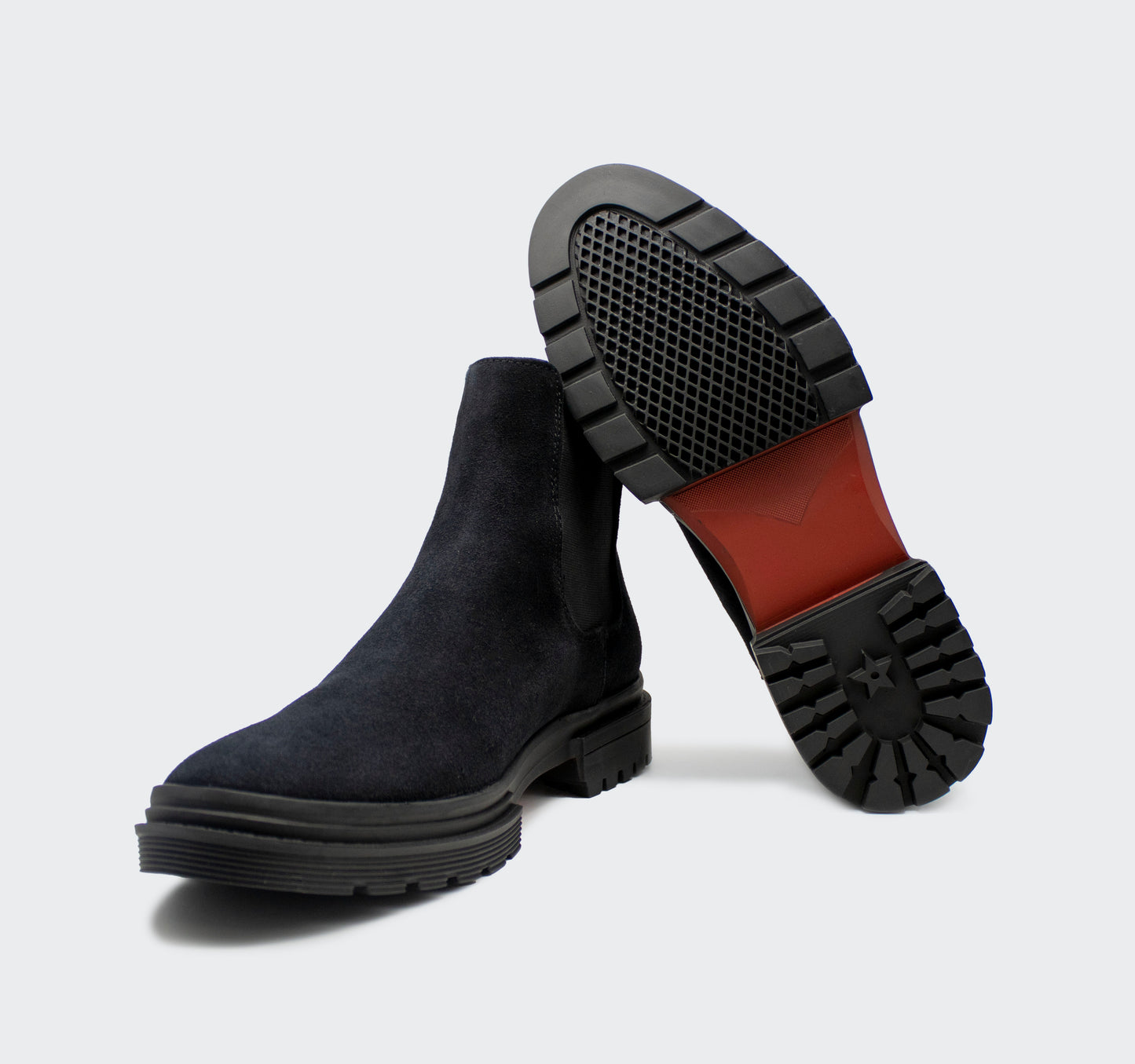 Chelsea Combat Gamuza Negro